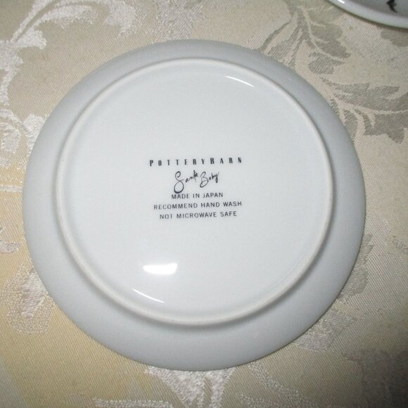 POTTERY BARN Holiday SANTA BABY Coasters / 4" Small Plates Set of 7 Retired EUC - Picture 5 of 5